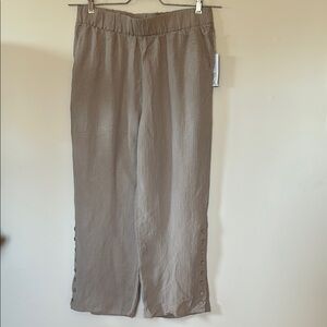 Soft Surroundings gauze wide leg elastic waist pant front pockets size pxl  NWT